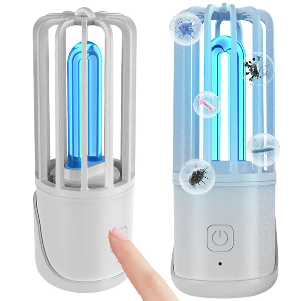 Lámpara desodorizante UV portátil, lámpara de desinfección de ozono portátil recargable por USB, lámpara desodorizante para el hogar para desinfección del hogar