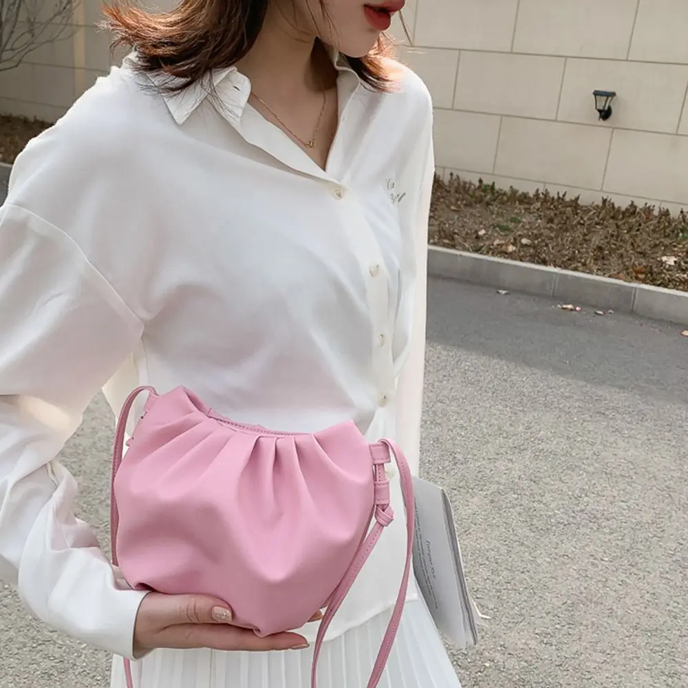 Casual Retro Cloud Bag PU Handbag Purse Korean Style Bag Very Peri Bag Crossbody Phone Bag Women's Shoulder Bag