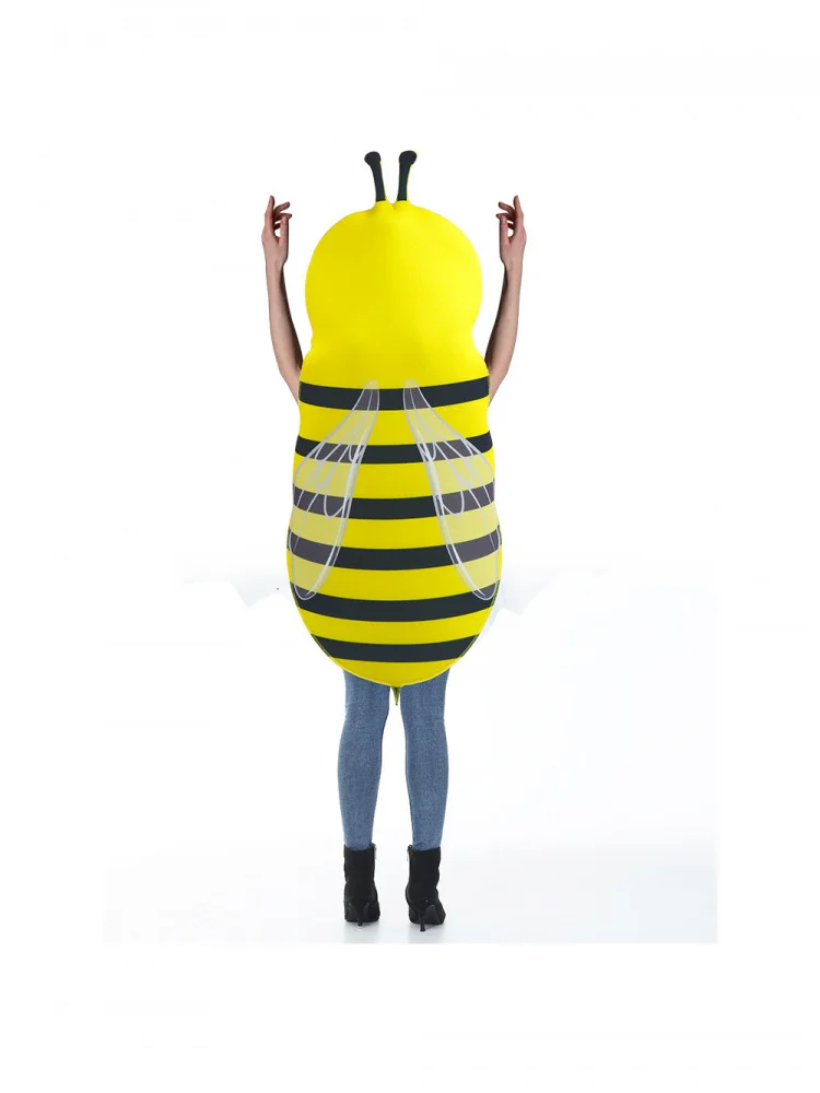 أزياء الهالوين المطبوعة الرقمية لخلية النحل دعائم المسرح زي إسفنجي أصفر النحل بدلة تنكرية ملابس نسائية تقليدية #4