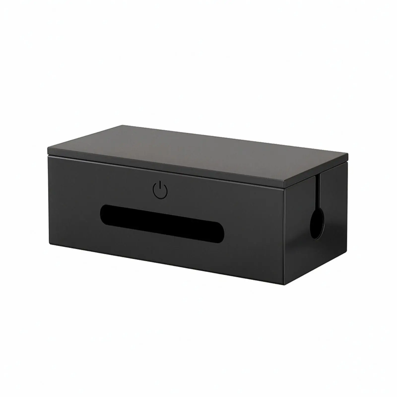 Stackable Cable Organizer Box Carbon Metal Electricity Cord Storage Box with