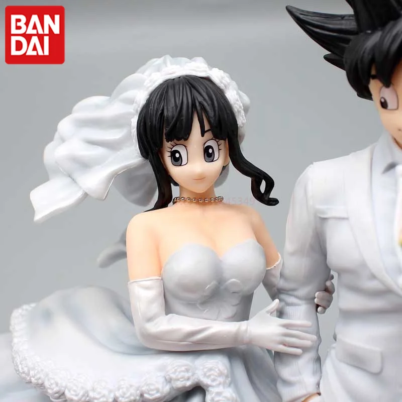 New Dragon Ball Son Goku Chichi Wedding White Wedding Dress Gk Action Figures Limited Statue Wedding Model Decoration Lover Gift