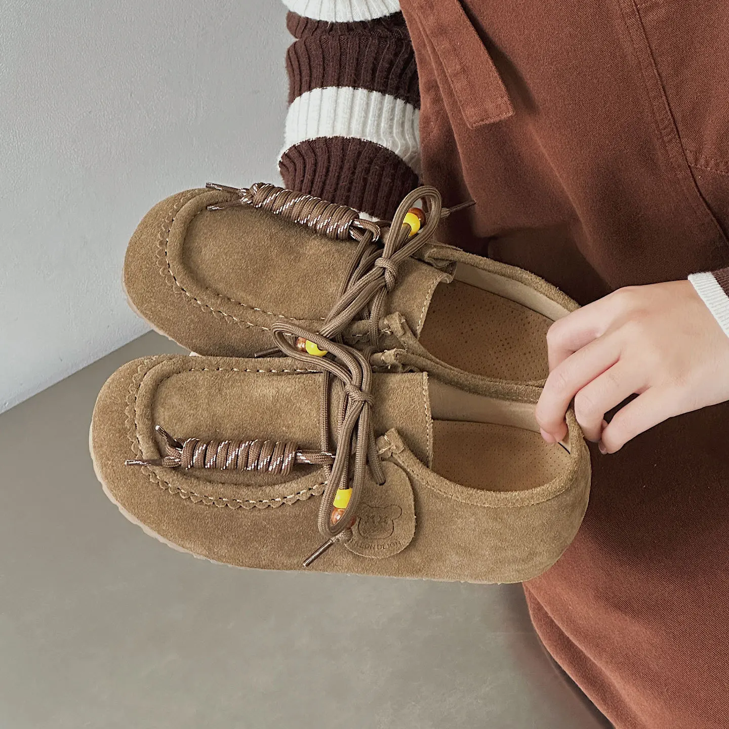 Zapatillas planas de gamuza sintética marrón Retro de verano, zapatillas de plataforma con punta redonda a la moda para mujer al aire libre, zapatos planos casuales de corcho con suela suave