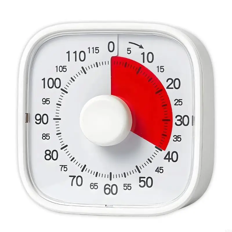 Visual Count Down Timer with Large Numbered Dials and Red Time Display, Manual Desk Timer for Study and Home 87HA