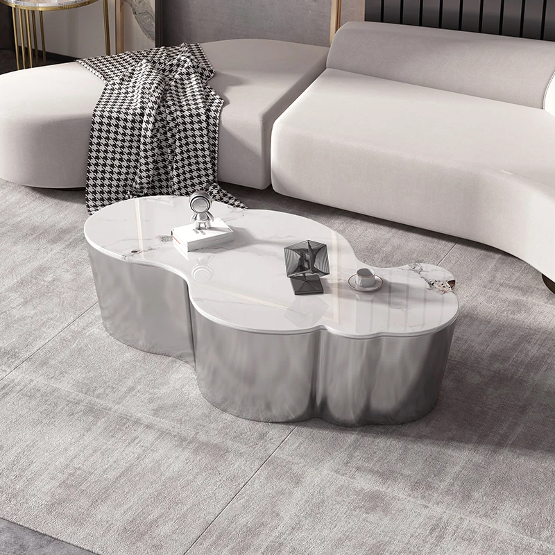 MJL Cloud Tea Table Special-Shaped Silver Silent Style Living Room Home Simple Modern Light Luxury High-End