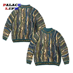 Best Quality Oversized Wool Print Sweaters Jumpers Pullover Y2k Vintage Sweatshirts Woman Clothes Men's Clothing Striped Sweater