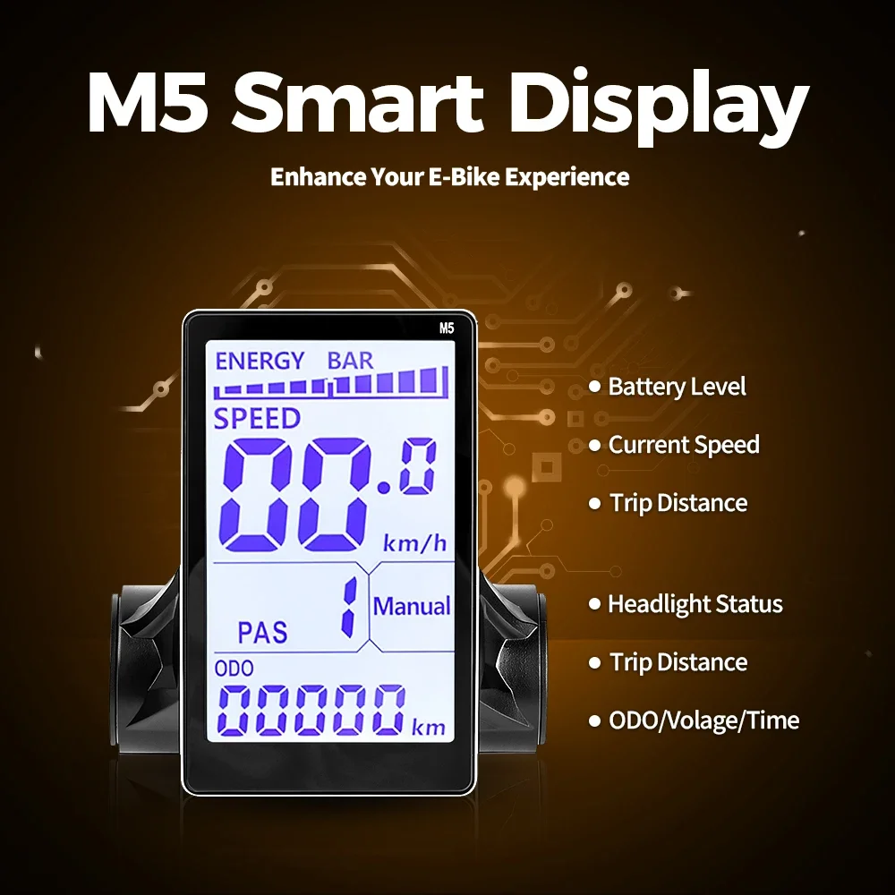 Electric Scooter LCD Panel With USB UART M5 5 Pin Screen Control Panel For Electric Bicycle Waterproof Led Display Accessories