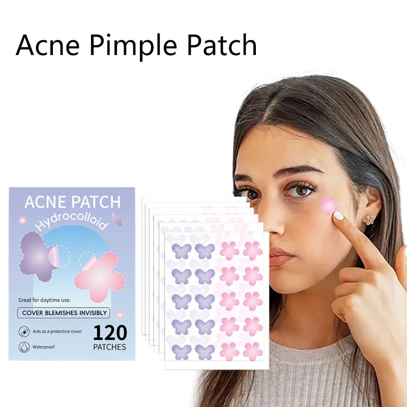 【Peace】120Pcs Flowers Pimple Patch Acne Invisible Acne Removal Skin Care Stickers Concealer Face Spot Beauty Makeup Tools