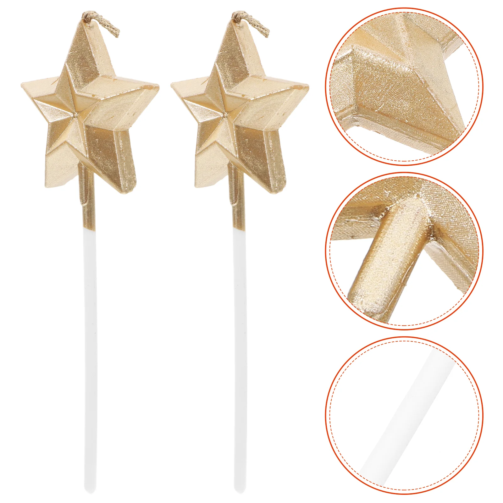 8 Pcs Birthday Cake Candles Creative Fun Long Thin Unique Decoration Shaping Pentagram