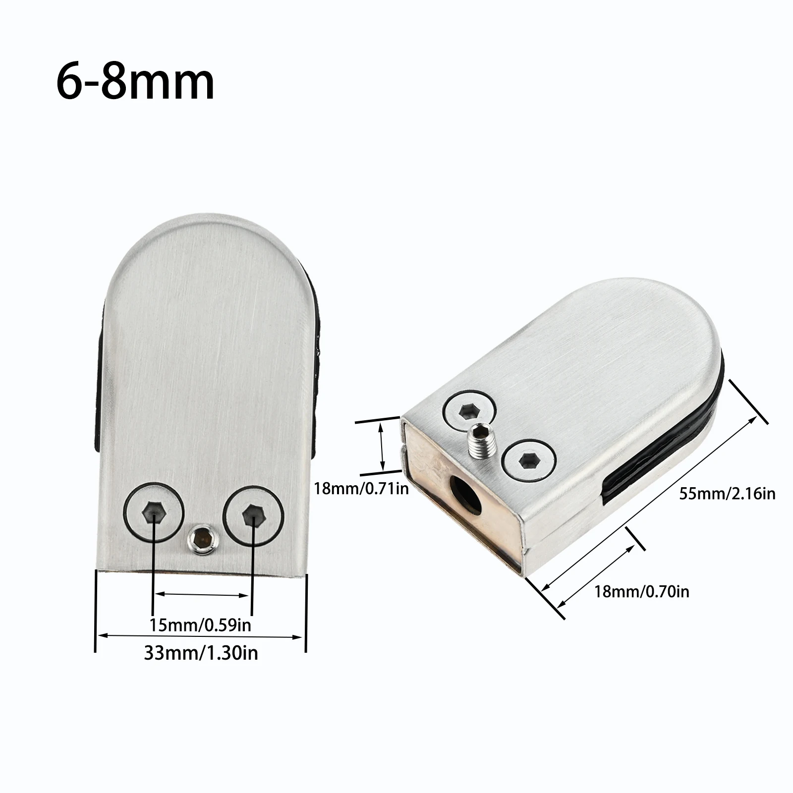 4 Pcs Glass Clamps with Hex Screwdriver 304 Stainless Steel Rust-Proof Durable Parapet Stairs Handrail Glass Accessories 3 Sizes