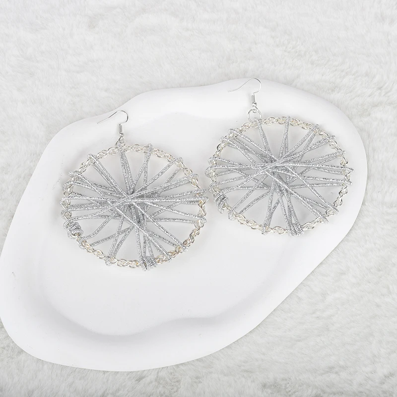 UKEBAY New Bohemian Style Metal Earrings Round Wrapped Retro Accessories Personalized Party Accessories Women Fashion Earrings image 5
