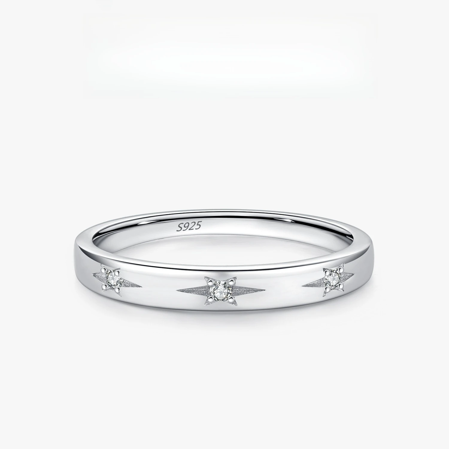 

S925 pure silver new style temperament simple six pointed star women's ring niche high-end sense versatile index finger bracelet