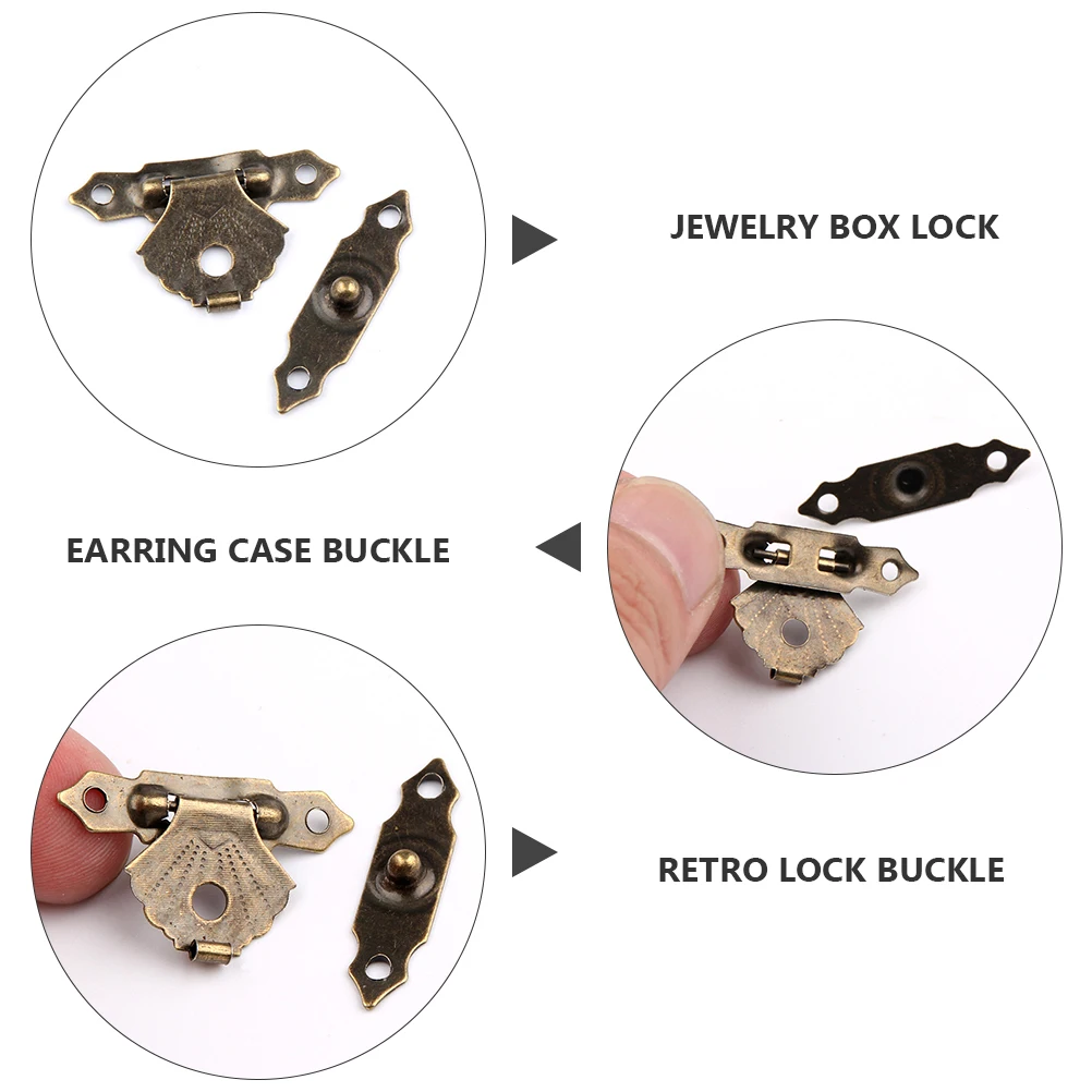 

25 set Shell Type Box Buckle Jewelry Lock Clasp For Gift Case Earring Container Retro Closure Hardware