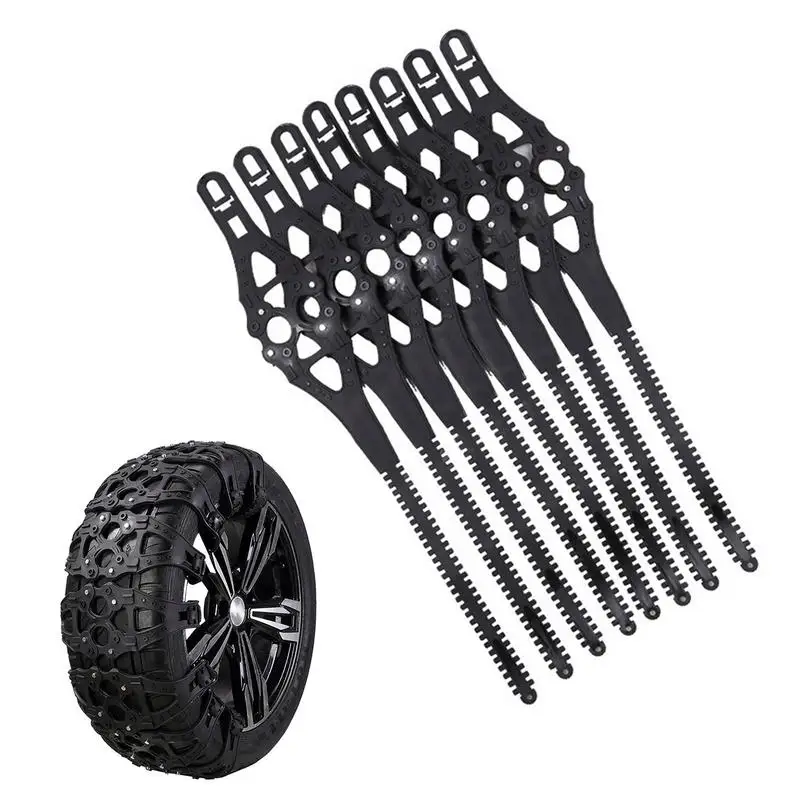 

Snow Chains For Car Traction Snow Mud Security Tire Chains For Tire Width 6-12in 8pcs Portable Tire Snow Chains For Emergencies