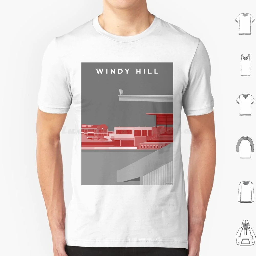 Windy Hill-Two Tone T Shirt Big Size 100% Cotton Footy Places Mike Hugo Vfl Essendon Afl Windy Hill Melbourne Aussie Rules