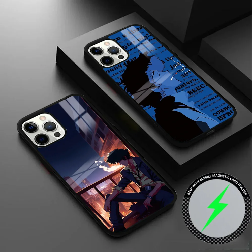 Cowboy B-Bebop Anime Phone Case For IPhone 16 15 14 13 12 11 Pro Max Plus Mini Magsafe Mirror Wireless Magnetic Cover