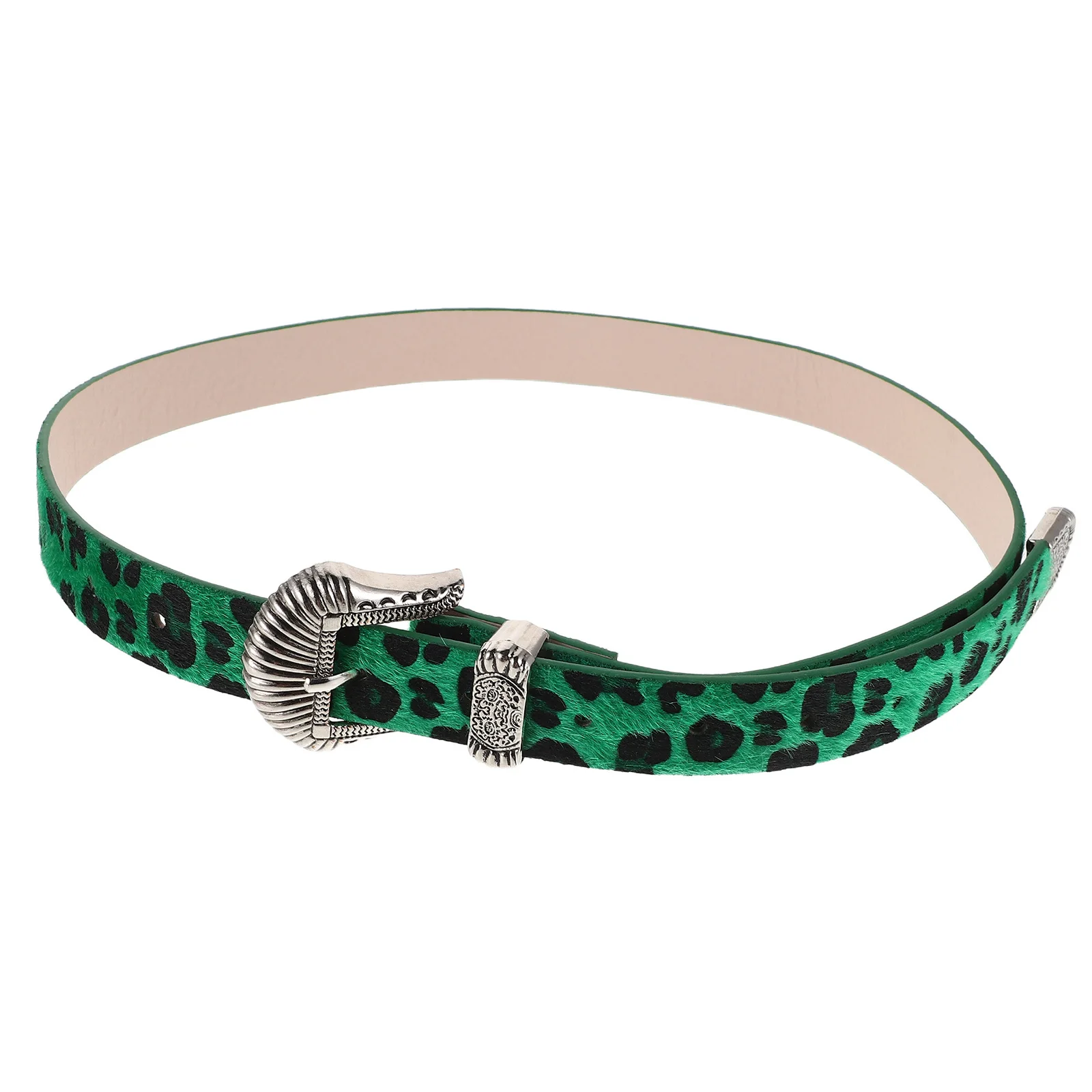 

Women Western Belt Leopard Print Wide Waistband Vintage Buckle Belt for Jeans Dresses Skirts Green Western Belts for Woman
