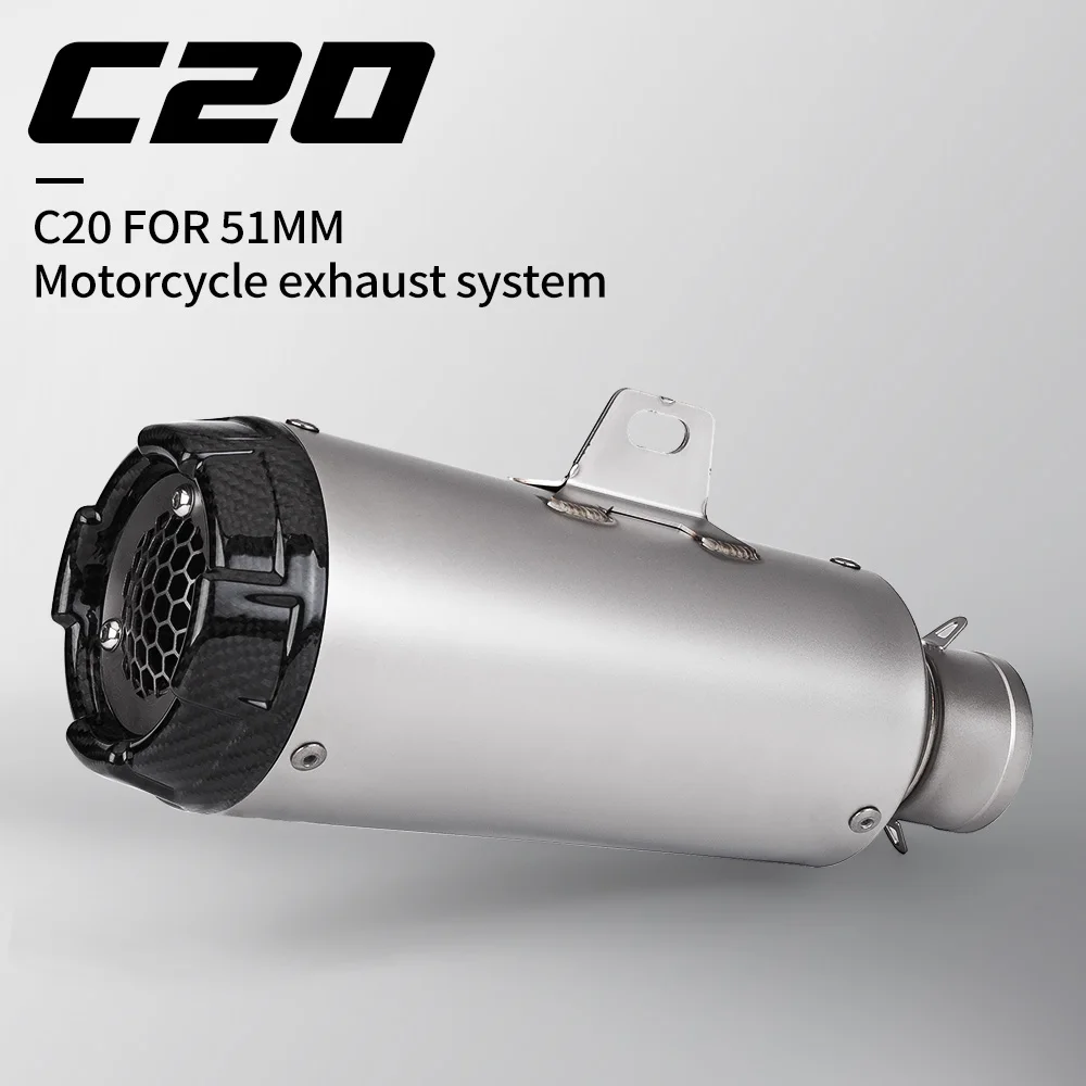 

Stainless steel exhaust muffler for MT07 XSR700 R25 R3 NINJA400 T700 ZX10R CM300 PCX150 C20 51MM muffler exhaust
