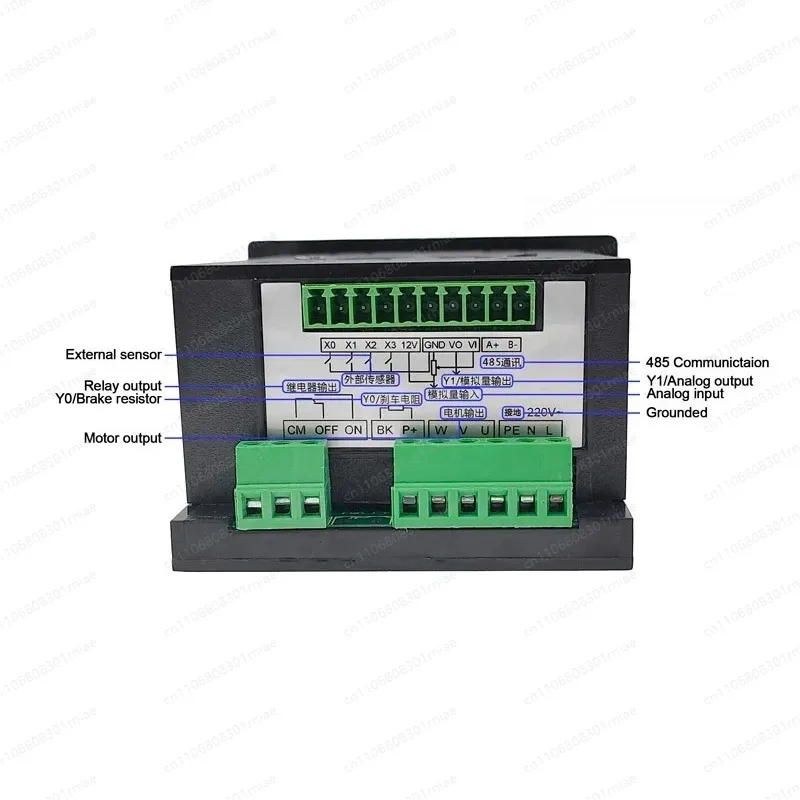 Adjustable Speed Frequency Converter 220V Single-Phase Input 3-Phase Output 0.4/0.75/1.5KW RS485 MCU Motor Driver