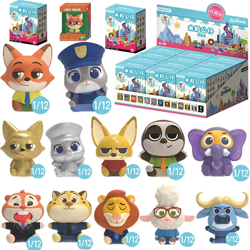 جديد ديزني Zootopia جودي هوبس نيك وايلد بوجو كلاهاوسر أنيمي نموذج نموذج الأرز الحبوب دمية صندوق أعمى لعبة حلية هدية عيد ميلاد #3