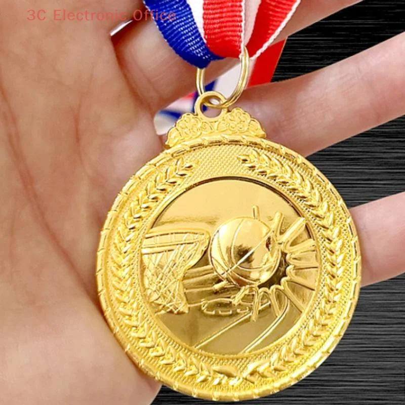 Students Rewards Competition Medals 5cm Gold Silver Bronze Medal With Neck Ribbon For Sports Award Talent Show Party Race Event