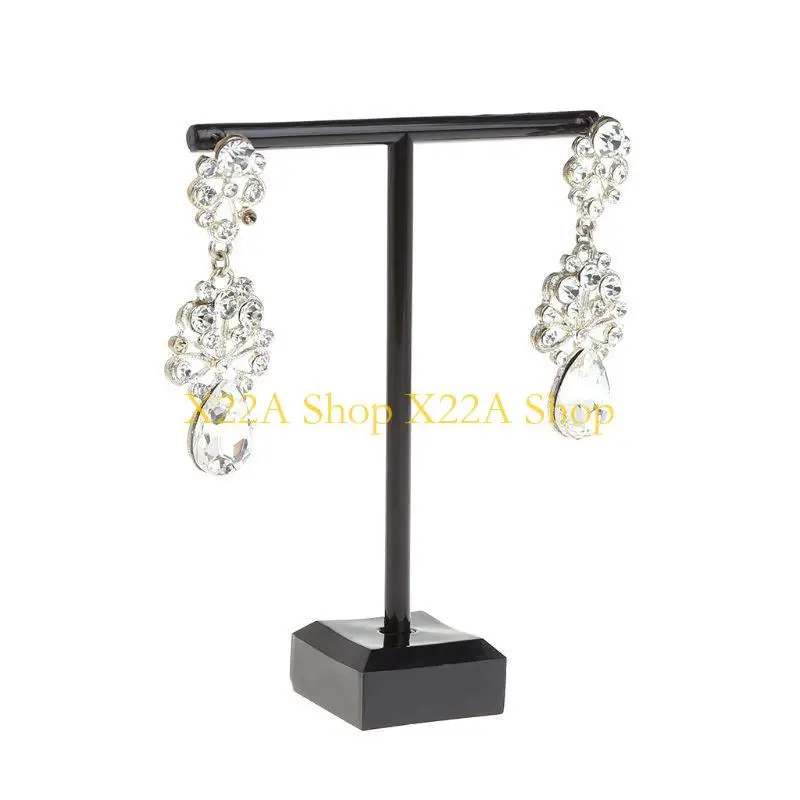 

Unique 2Pcs Acrylic Earrings Stand Holder T-Shape Ear Studs Display Rack Jewelry Black Closet Retail Store Display