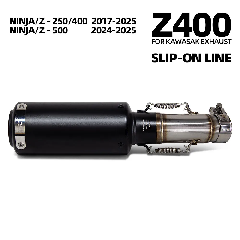 para-kawasaki-z400-z500-ninja-400-ninja-500-2019-2024-adaptador-de-escape-de-linea-deslizante-para-motocicleta-tubo-medio-conectar-proyecto-silenciador