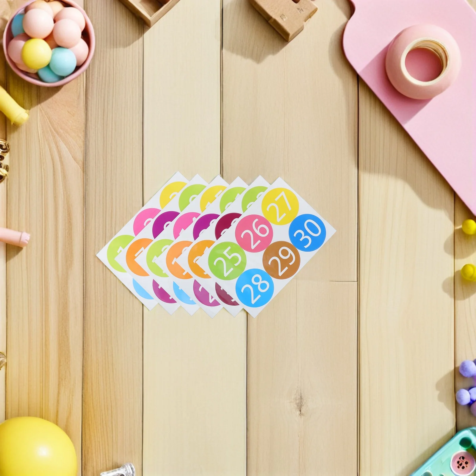 

6 Pcs Large Digital Stickers Consecutive Number Floor Dots Tile Labels Removable Classroom Pvc Decals for