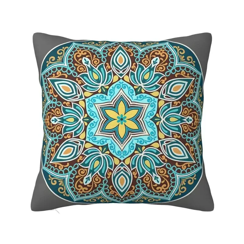 Boho Bohemian Mandala Turquoise Pillow Case 45x45cm Decorative Floral Modern Cushion Cover Car Pillowcase