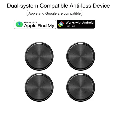 애플 또는 안드로이드 에어태그용 분실 방지 GPS 태그 4개, 파인드 마이 앱 또는 구글 파인드 허브와 호환, 블루투스 트래커, 수하물 찾기용