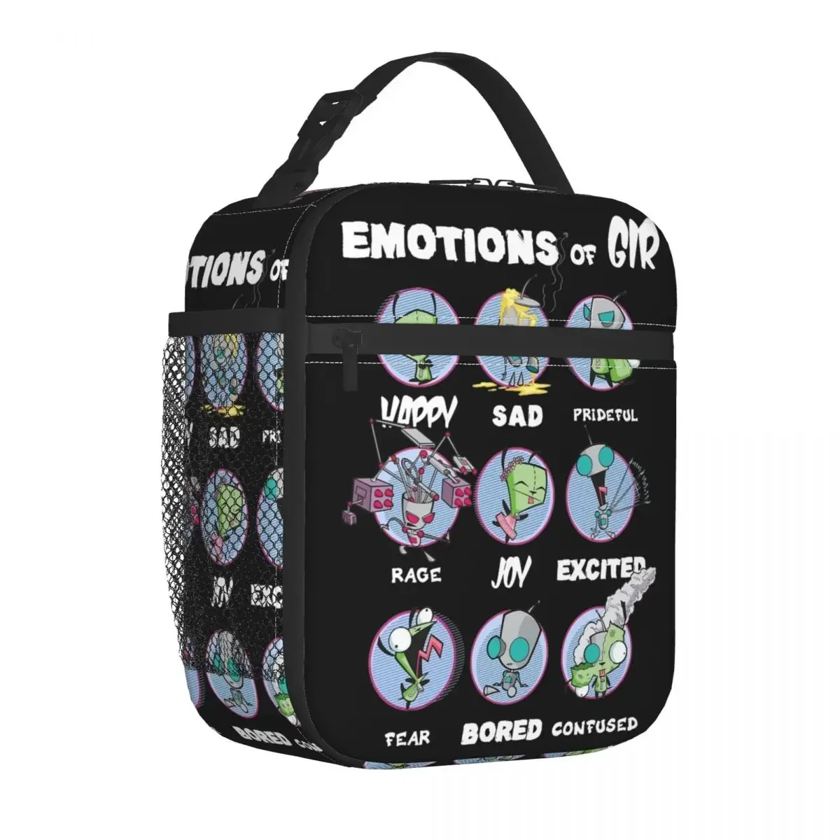 Invader Zim The Many Emotions Of GIR Robot Insulated Lunch Bags Thermal Bag Large Tote Lunch Box Men Women College Outdoor