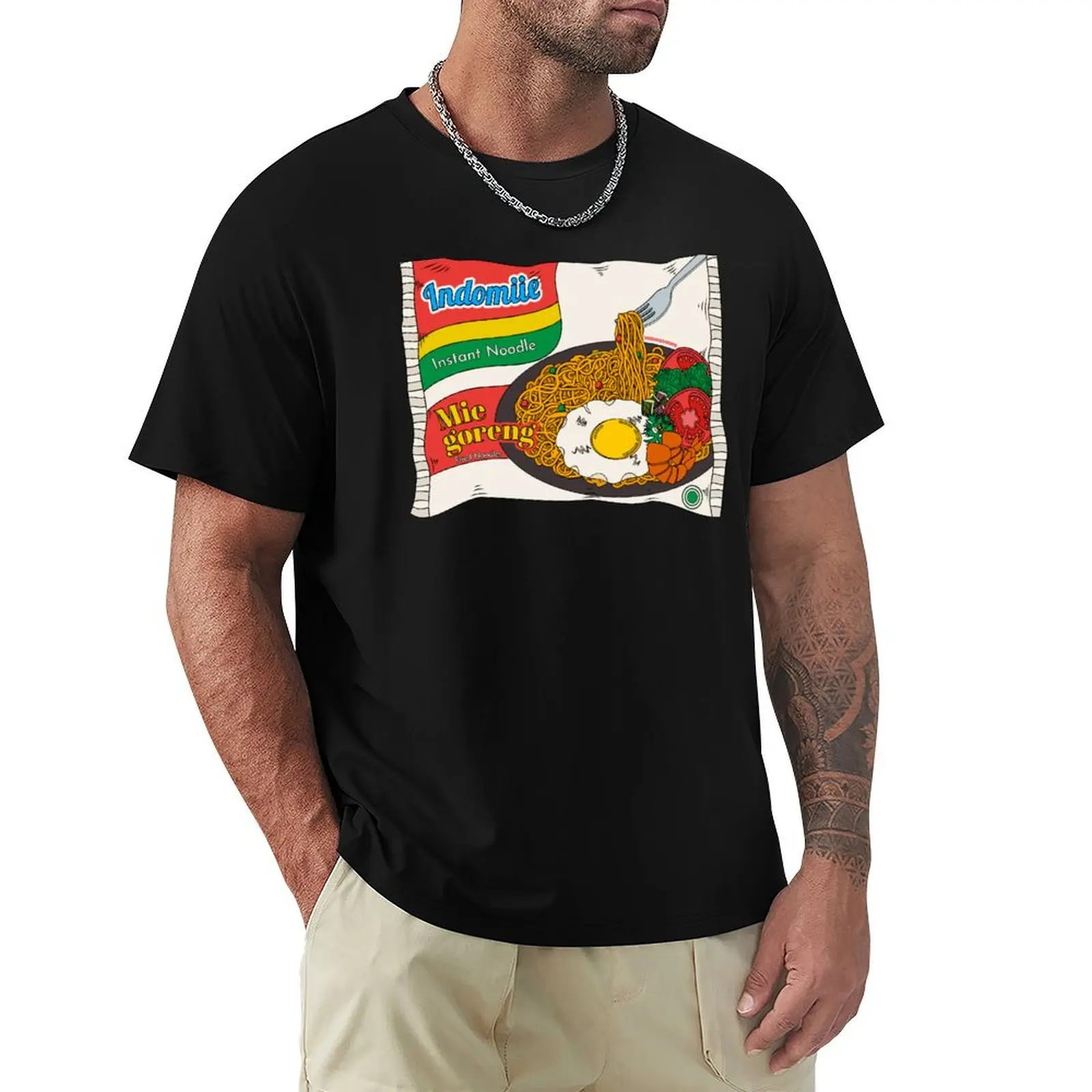 Indomiie Goreng - Pink - Fried Noodle - Mi Mie Goreng Warmindo T-Shirt Мягкая на ощупь базовая хлопковая футболка