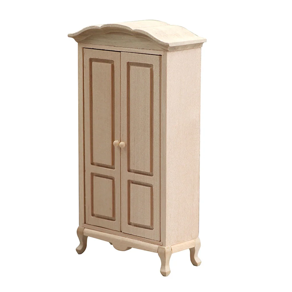 Simulated Wardrobe Armoire Closet Home Decor Tiny Furniture Mini House Wood Ornaments Wooden Accessory Miniature Model