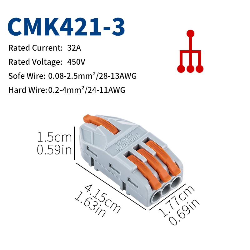 10PCS Lever Type Conductor Shunt Terminal Universal Mini Push In Wire Connector for Household Appliances and Industrial Wiring