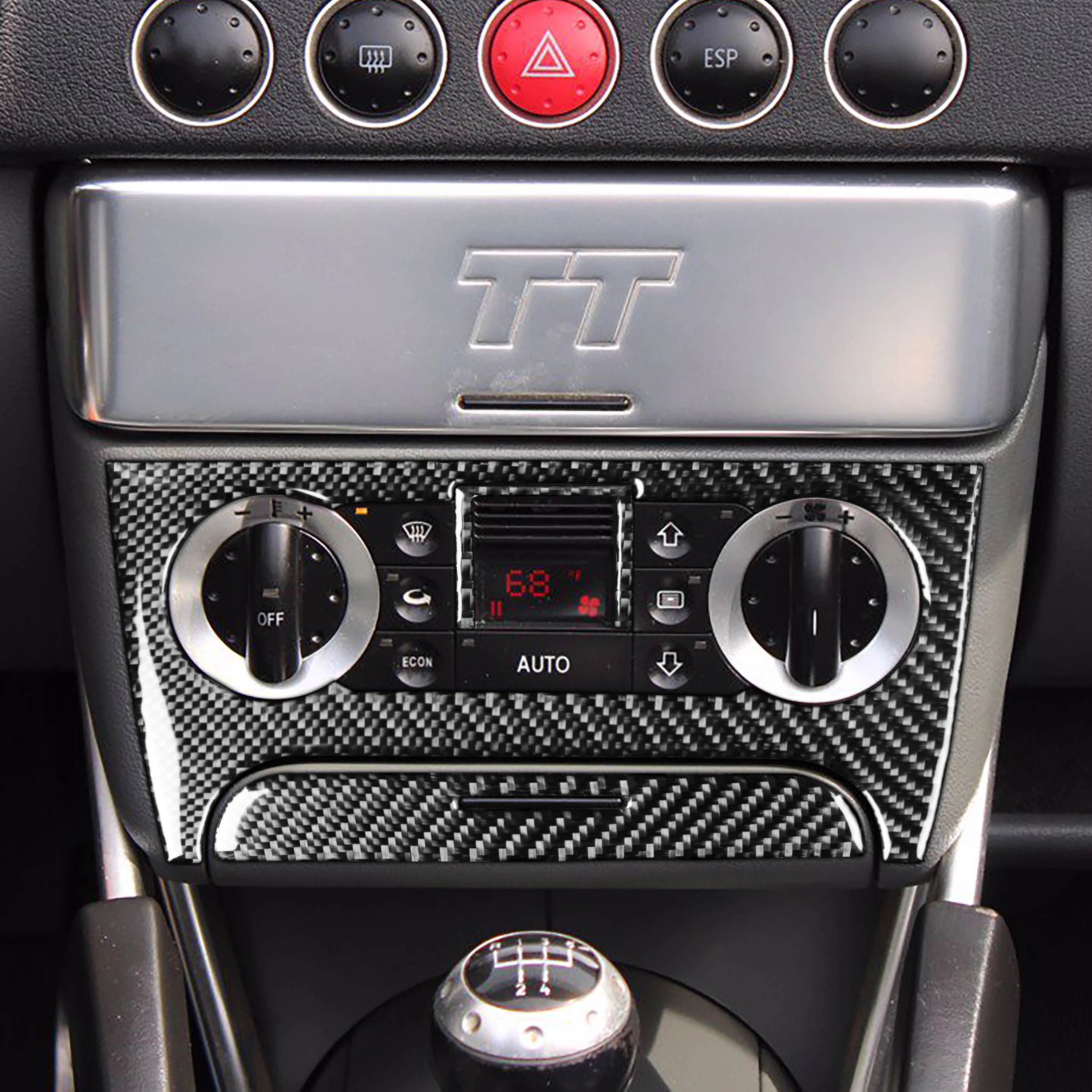 

Carbon Fiber Car Center Console Air Conditioning Control Button Climate Panel Cover Trim Sticker For Audi TT MK1 8N 2001-2006