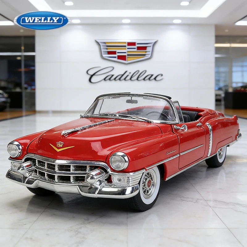 

WELLY 1:24 Cadillac Eldorado 1953 года, легкосплавный автомобиль, литье под давлением и игрушечный транспорт, модель автомобиля, миниатюрная масштабная модель автомобиля, игрушки для детей