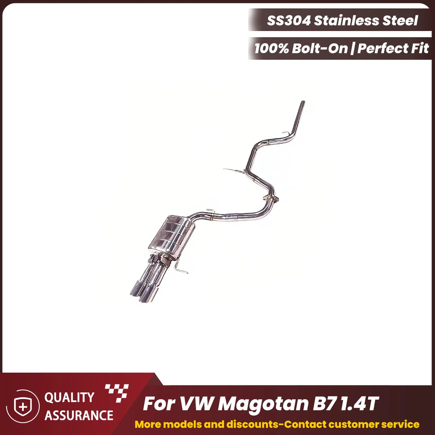 

ECCF Valvetronic Catback Exhaust For VW Magotan B7 1.4T Aggressive Exhaust Sound Performance Upgrade Easy Installation