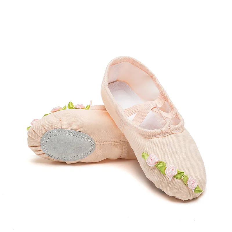 

Ballet Tip Sneaker Child Ballet Shoes Girl Flower Dance Shoes for Woman Chinese Folk Dance Children's Ballet Pink Apricot