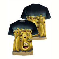 Funny 3D Printed Banana T-Shirt Men Cartoon Fruit Pattern T Shirt Summer O-Neck T Shirts Tops Kids Women Loose Short Sleeves