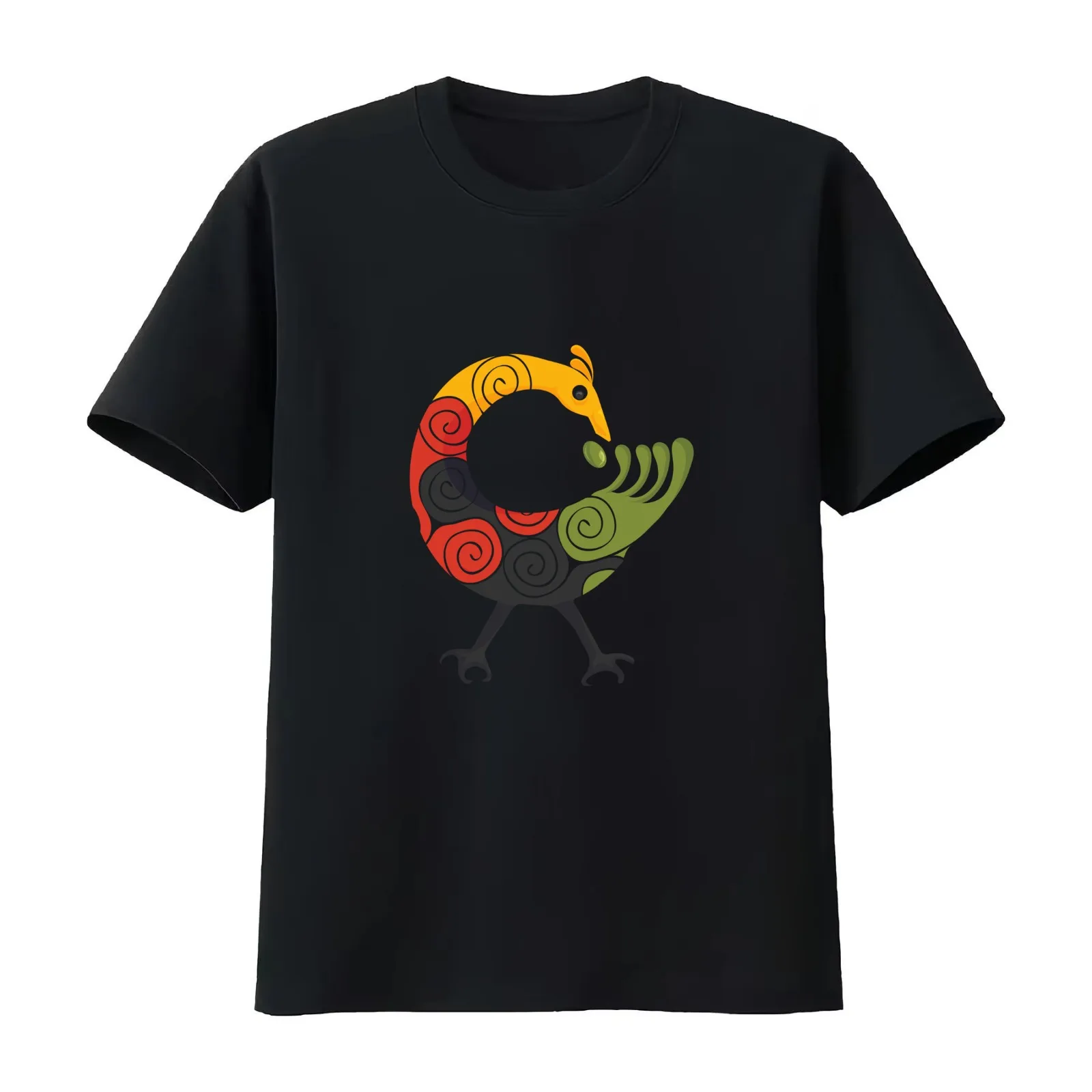 Sankofa Bird in Pan African colors T-Shirt Summer Casual Cotton Tee Oversized Streetwear Tops Vintage Graphic Print