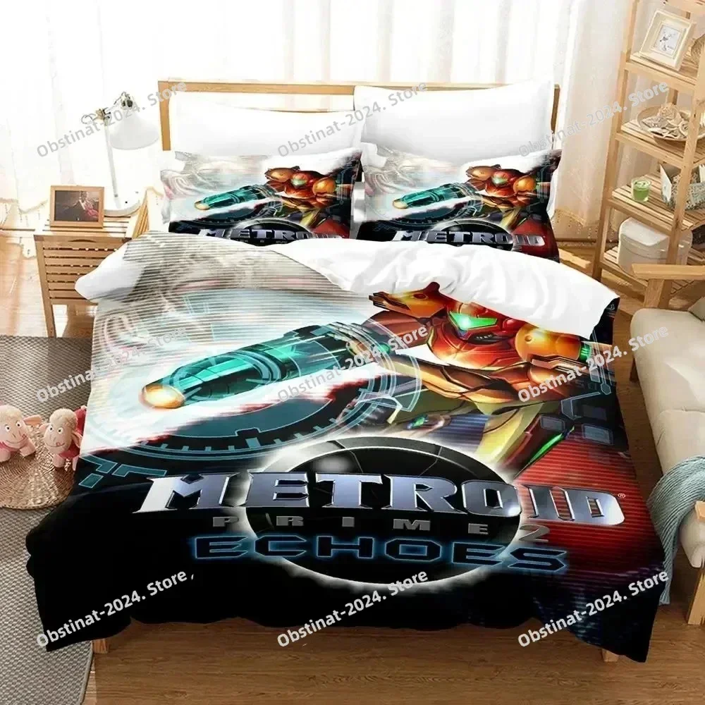 Metroid Prime Corruption Bedding Set Printed single Comforter Quilt Bed Cover Duvet Cover Pillow Case 3 Pieces Kids Adult Size