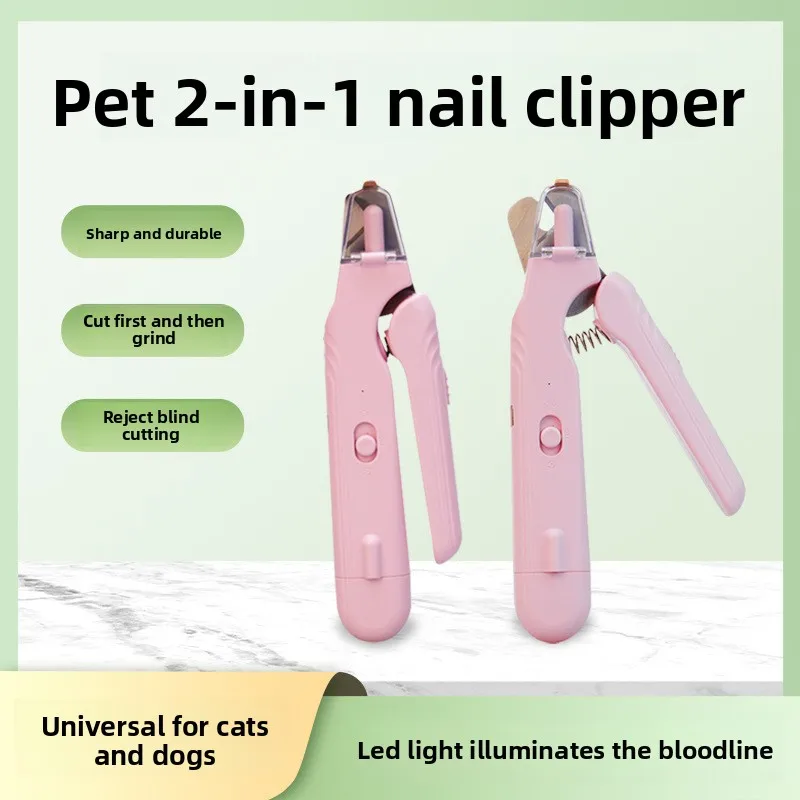 

2-In-1 Pet Clippers Animal Multifunctional Nail Clippers Visual Blood Line Cat Nail Clippers Dog Nail Sharpener