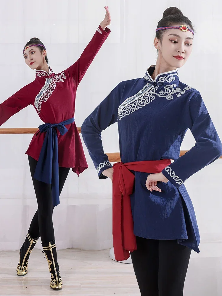 Tradycyjne ubrania tybetańskie mongolskie Kostium taneczny dla dorosłych Festiwal mniejszości Tybetański strój Hanfu Folk Dance Wear