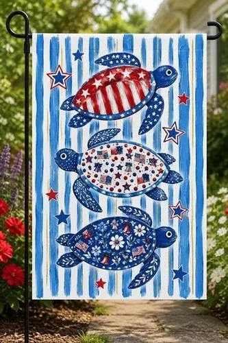 Patriot Coastal Turtle Garden Flag Stars And Stripes House Flag Turtle Banner Co AAV hhz