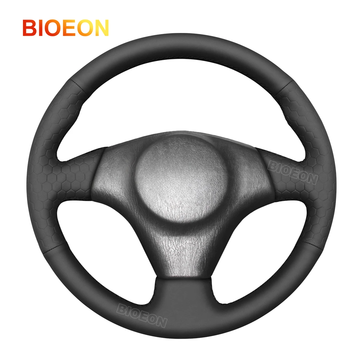 Bioeon Black Hive Leathe Car Steering Wheel Cover for Toyota RAV4 Celica Matrix MR2 Supra Voltz Caldina MR-S Corolla (US)