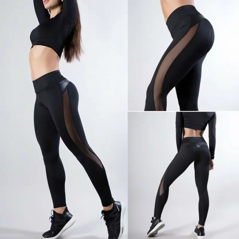 Ladies Black High Waisted GYM Joggers Sports Fitness Seamless Leggings Yoga Pants For Women Girls Energy Tights Trainning Wear