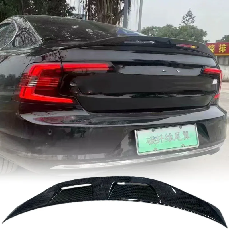 

For Volvo S90 2017 2018 2019 2020 High quality carbon fiber rear trunk lid Ducktail lip spoiler wing car exterior parts body kit