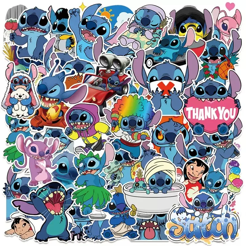 10/50/100Pcs Cute Cartoon Lilo & Stitch Angel Stickers Decals DIY Laptop Phone Notebook Decoration Sticker for Girl Kids Toys