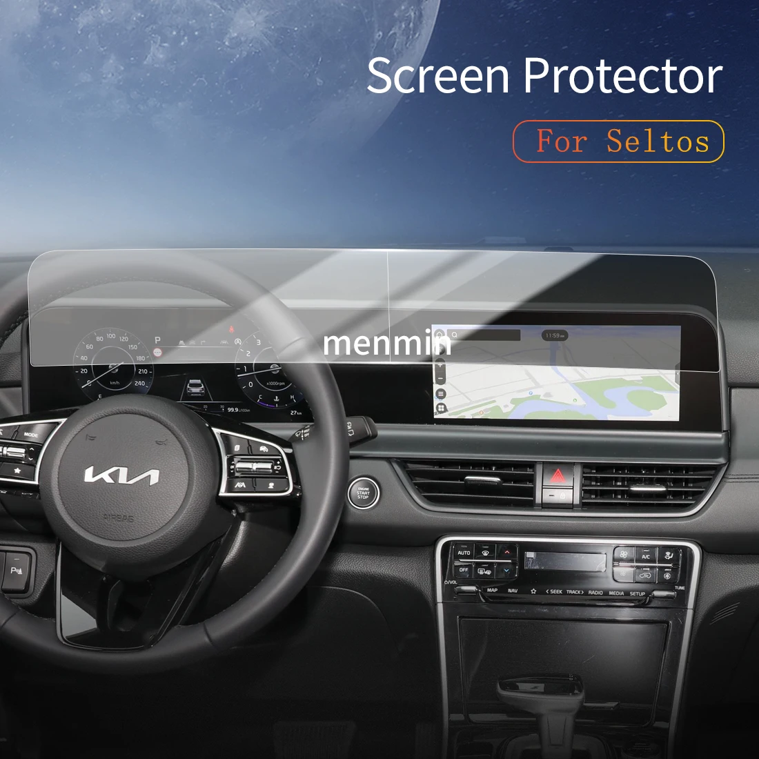

Car Stickers Dash Carplay Mirror Screen Protector Display Tempered Glass Protective Film Vehicle For25 KIA Seltos