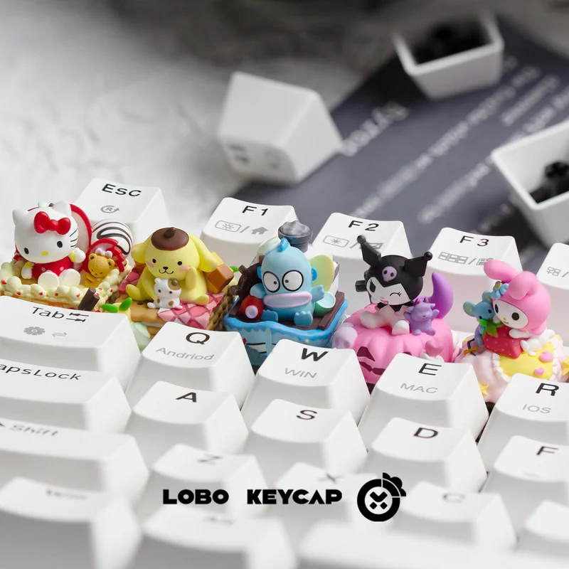 

Hello Kitty Kuromi My Melody Pompompurin Hangyodon ESC Cute Personalized Keycap Single Creative Mechanical Keycap Resin Gift