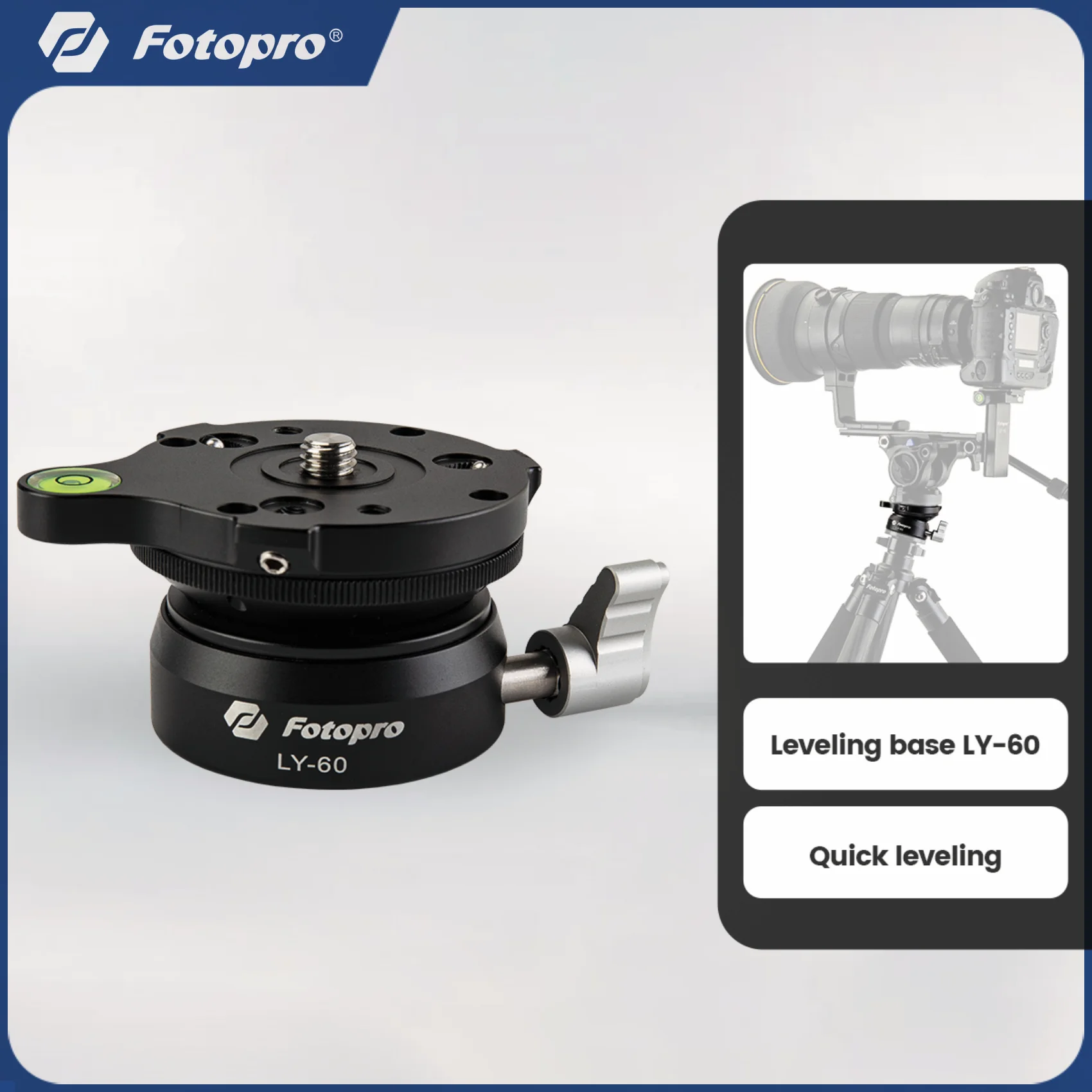 Fotopro LY-60 Tripod Speedy Mini Leveling Base Universal Horizontal Adjustment Mount for DSLR Camera